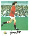 George Best signed Autographed Editions 10 x 8 colour photo, with biography printed to reverse. This