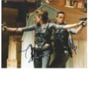 Angelina Jolie and Brad Pitt signed stunning 10 x 8 colour action photo. Good Condition. All