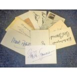 Actors and Actresses signed card collection. Mark Stevens, Dorothy Barrett, Robert Montgomery,