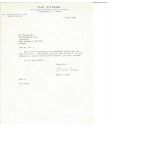 Military General Mark W Clark signed typed letter on The Citadel headed paper. Mark Wayne Clark (May