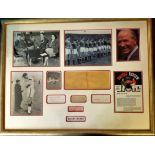 Man Utd Busby Babes Football 27x36 professionally framed and mounted autograph presentation.