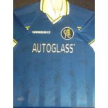 Chelsea FC signed shirt signed by over 20 members of the squad that won The League cup and UEFA