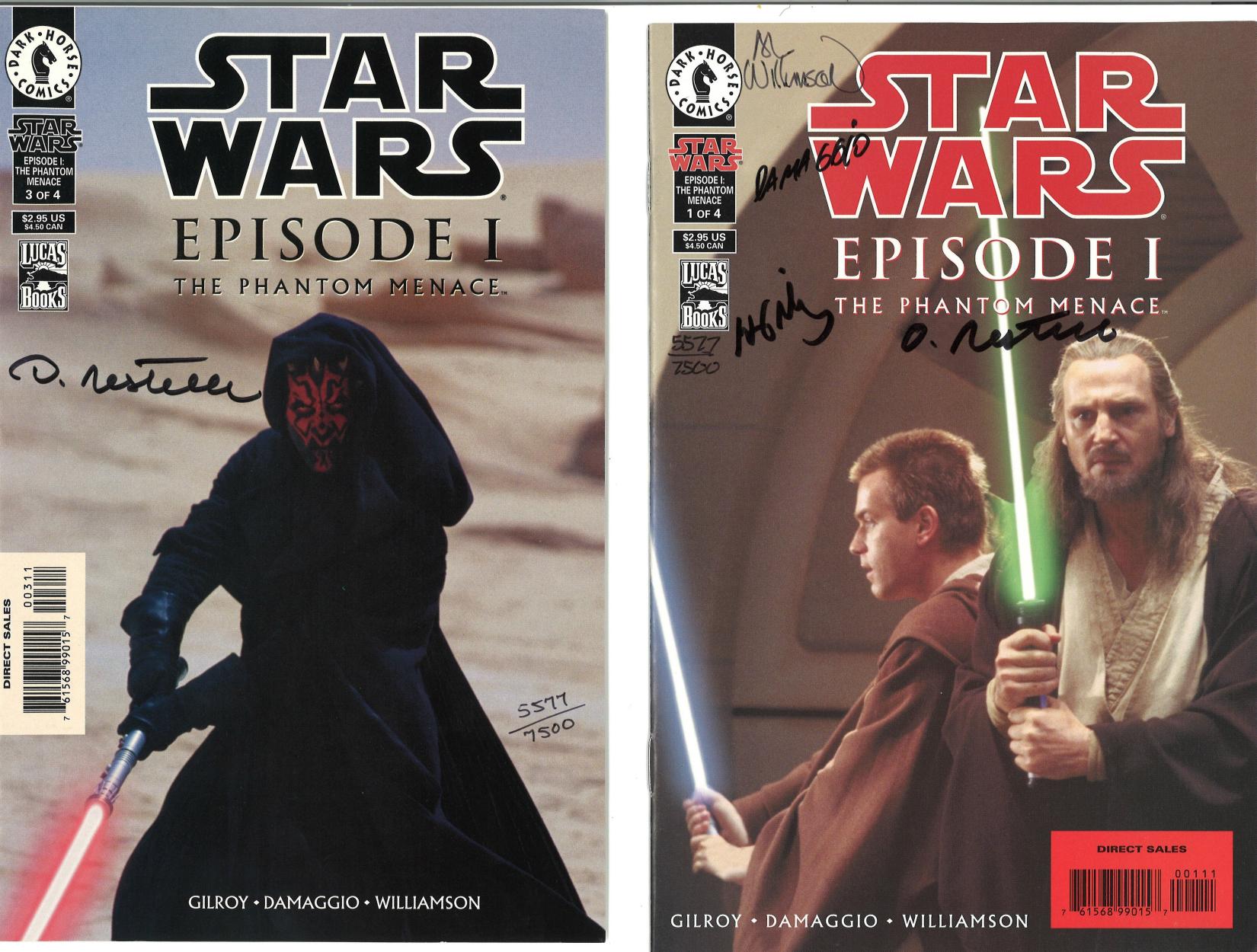 Star Wars signed Collection of 4 comics Episode 1 The Phantom Menace 1. Each individually signed