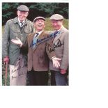 Norman Wisdom, Peter Sallis, Brian Wilde signed 10 x 8 colour Last of the Summer Wine cast photo,