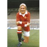 Denis Law signed 12x8 colour photo. Scottish former footballer who played as a forward. His career