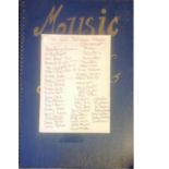 1950/60's scrapbook containing 50 music signatures. Among them are Dave Berry and Cruisers, Kitty