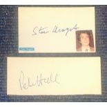 Film Makers and Writers signed card collection. Stan Dragoti, Sir Peter Hall. Good Condition. All