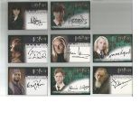 Harry Potter autographed Order of the Phoenix collection of Artbox trading cards. Eight cards