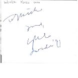 Yoko Ono scruffy signature piece. Dedicated. Japanese multimedia artist, singer, songwriter, and