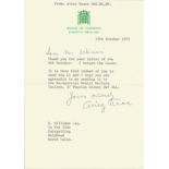 Airey Neave WW2 Colditz Castle escaper typed signed letter 1975 on House of Commons notepaper