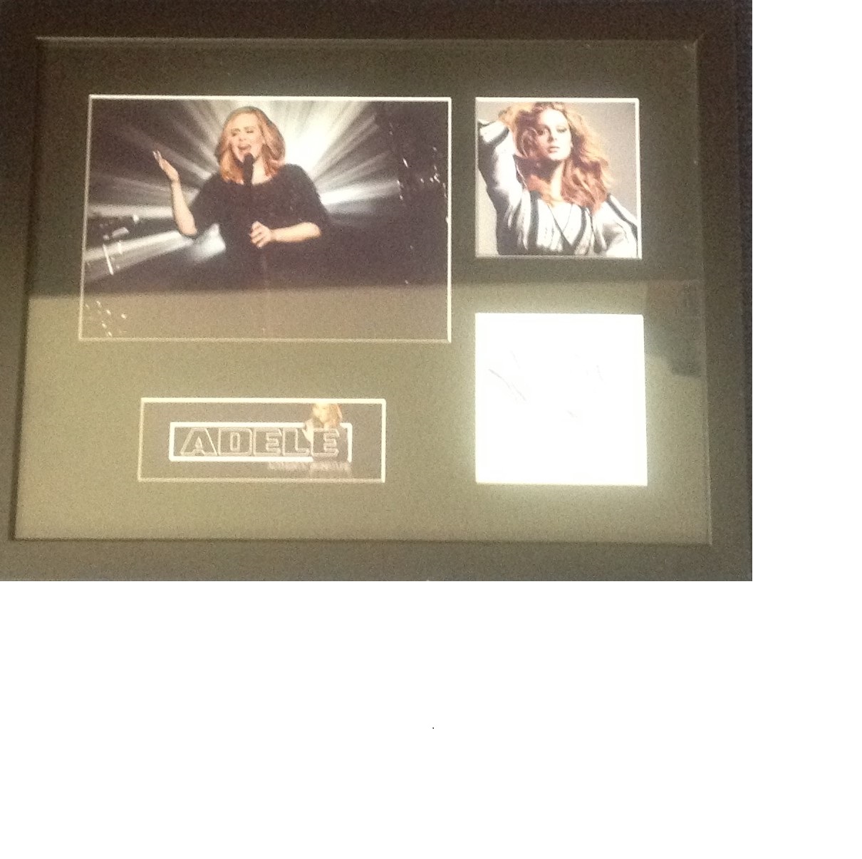 Adele signature piece framed and mounted to 44 x 34cm. Good Condition. All signed pieces come with a