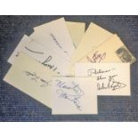 Vintage Actors and Actresses signed card collection. Denise Darcel, Peggy Stewart, Don Defore, Joe