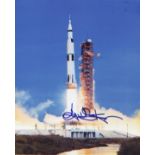 Apollo Director Eugene Kranz signed 10x8 launch picture signed by the legendary Flight director.