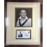 Sir Don Bradman Cricket legend signed 75th Birthday commemorative FDC mounted with 10x8 b/w photo.