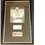 Football Tommy Lawton signed 25x15 framed autograph presentation. Includes b/w photo and signed