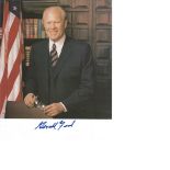 President Gerald Ford signed 10 x 8 colour photo. Good Condition. All signed pieces come with a