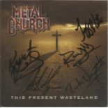 Metal Church "This Present Wasteland" multi signed CD. Hand signed on the booklet cover by Ronny