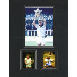Tennis Bjorn Borg autograph presentation. Includes colour 10 x 8 photo holding the Wimbledon trophy,