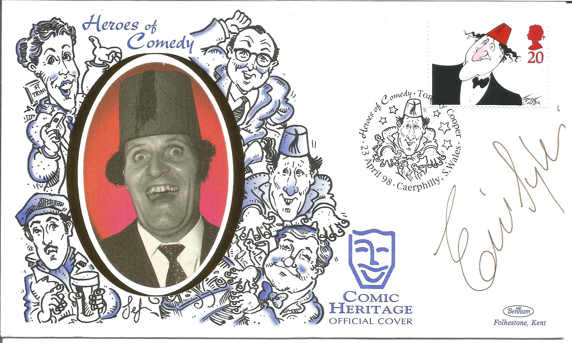 Eric Sykes signed 1998 Heroes of Comedy Benham Tommy Cooper FDC. Good Condition. All signed pieces