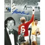 Gordon Banks signed 10x8 colourised montage photo. Good Condition. All signed pieces come with a