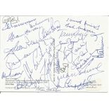 27 cricket legends signed PHQ card. Signed on reverse including Alec Bedser, Alan Border, Tom