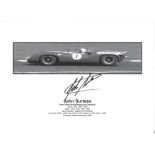 John Surtees World Champion Car & Motor Cycle racer signed 14 x 11 print. Good Condition. All signed