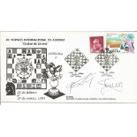 Chess Champions Alexander Beljavsky and Anatoly Karpov signed FDC. Good Condition. All signed pieces