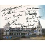 10x8 colour photo of the old Wembley Stadium signed by Graeme Souness, Terry McDermott, Phil Neal,