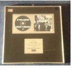 Oasis D-you know What I Mean framed CD presentation. Presented to Andy Loughrey in appreciation of