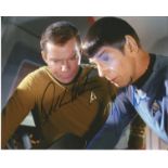 Star Trek Leonard Nimoy as Spock and William Shatner as James T Kirk signed colour 10 x 8 photo.