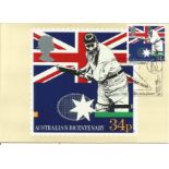 Multi signed cricket postcard. Good Condition. All signed pieces come with a Certificate of