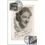 Gracie Fields signed vintage photo. Stuck to card, stamps added and franked. Good Condition. All