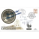 Bert Trautmann, Bobby Johnstone signed 1998 Benham Wembley legends football FDC. Good Condition. All