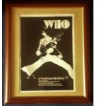 The Who Boston Tea Party group signed poster. Signed by Roger Daltrey and Pete Townsend. Frames