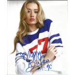 Iggy Azalea signed 10x8 colour photo. Good Condition. All signed pieces come with a Certificate of