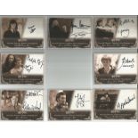 Harry Potter Collection of eight Memorable Moments autographed Artbox trading cards. Four are double