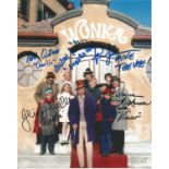 Willy Wonka Charlie and the Chocolate Factory colour 10x 8 photo signed by all five kids including