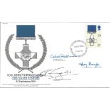 Odette Hallows GC, Harry Errington GC, LT Cdr H Taylor GC signed 1990, 50th ann. George Cross