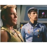 Star Trek Leonard Nimoy as Spock and William Shatner as James T Kirk signed colour 10 x 8 photo.