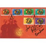 Robin Gibb signed 1999 Isle of Man Bee Gees FDC with band illustration full set of six stamps and