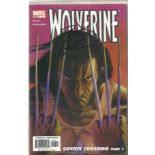 Marvel Comic Wolverine Coyote Crossing Part 1(PSR+7) signed on the cover by writer Greg Rucka. Good