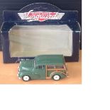 Historic 1960 Morris Minor Traveller 1:76 scale die cast model made by Lledo Plc in original box.