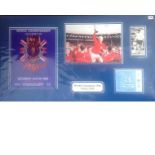 Football Martin Peters and Geoff Hurst 13x23 mounted 1966 World Cup signature piece includes World