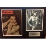 Abbe Lane 15x21 overall mounted signature piece includes 12x10 Picturegoer magazine cover from