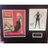 May Britt 17x22 overall mounted signature piece includes 12x10 Picture show magazine cover from