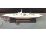World War Two small scale model Battleship HMS Duke OF York in original box. HMS Duke of York was