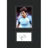 Football David Silva 16x11 mounted signature piece includes 7x5 colour photo and signed album page