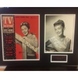 Janette Scott 15x22 overall mounted signature piece includes 12x10 Tv Mirror and Disc News