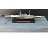 World War Two small scale model Battleship HMS Repulse in original box. HMS Repulse was a Renown-