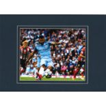 Football Sergio Aguero signed 12x16 mounted colour photo pictured in action for Manchester City